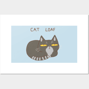 Funny gray cat loaf Posters and Art
